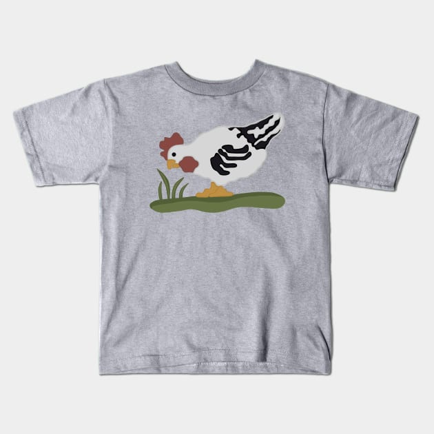 Chicken Pecking at the Ground Kids T-Shirt by Slightly Unhinged